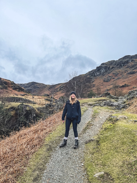 Emma de la Pena coming down Easedale Tarn Grasmere